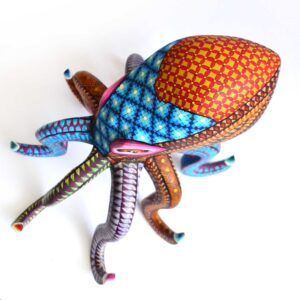 Magnífico Alebrije de Calamar Tallado en Madera