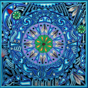Tabla de Estambre en Arte Huichol por Norma Manjarez - Historia y Espiritualidad