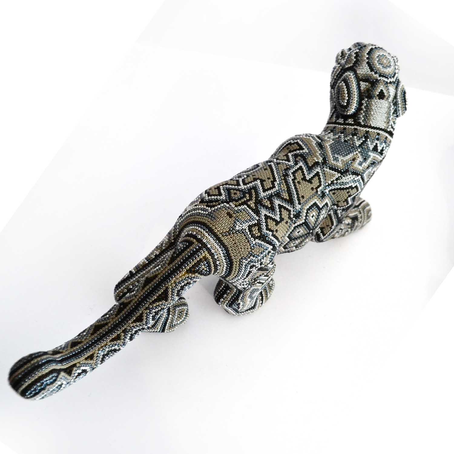 Jaguar Caminando - Arte Huichol - Imagen 3