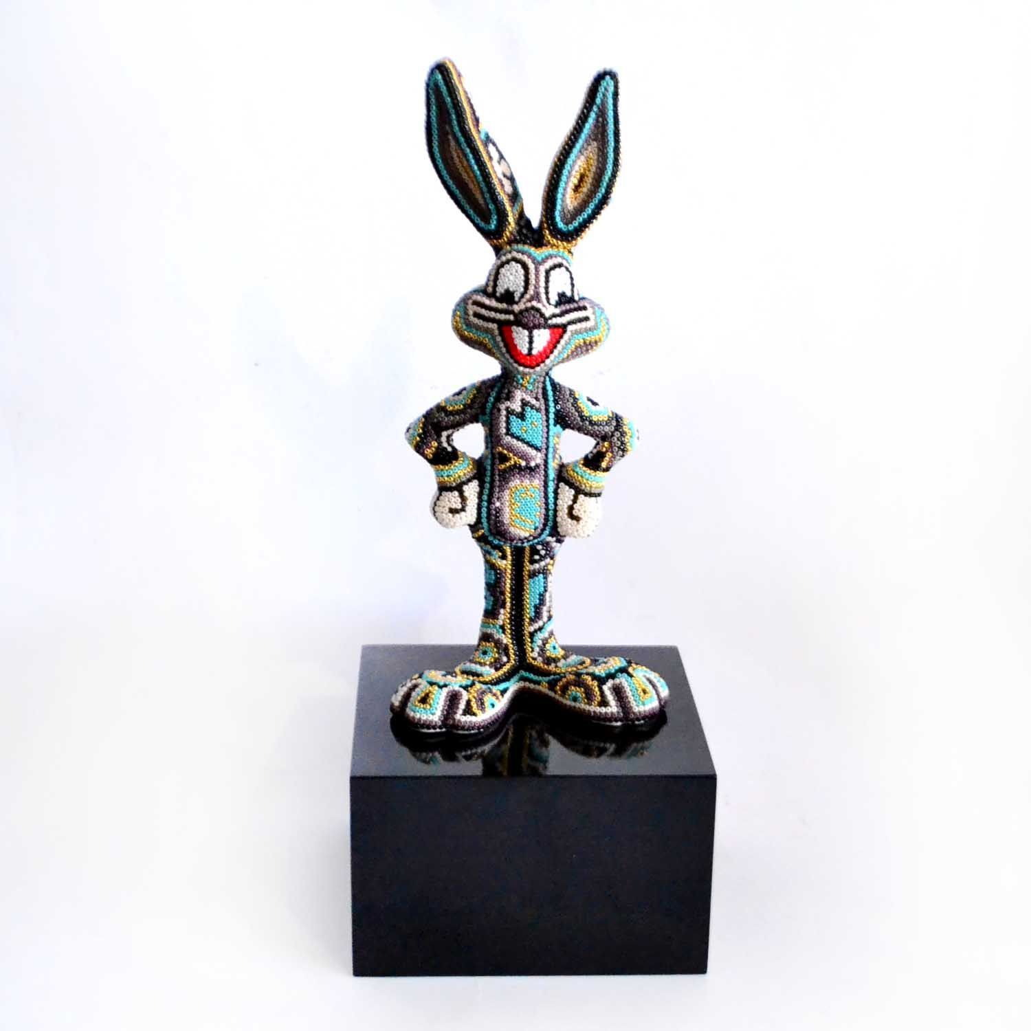 Huichol art rabbit with special base