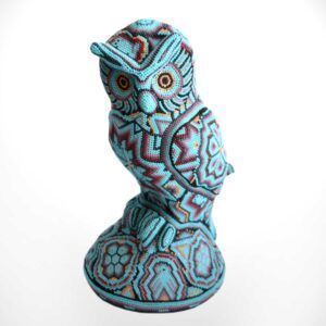 Búho en Arte Huichol: Una Obra Maestra Única