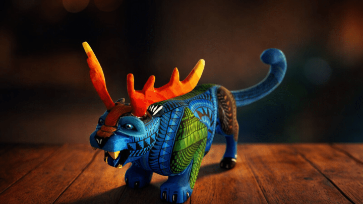Jaguar- und Hirschfusion – Alebrije aus Oaxaca – Tonas