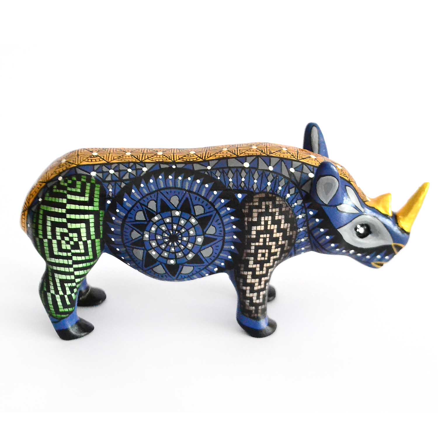 Rinoceronte de Alebrije — Fuerza Silenciosa en Madera Tallada