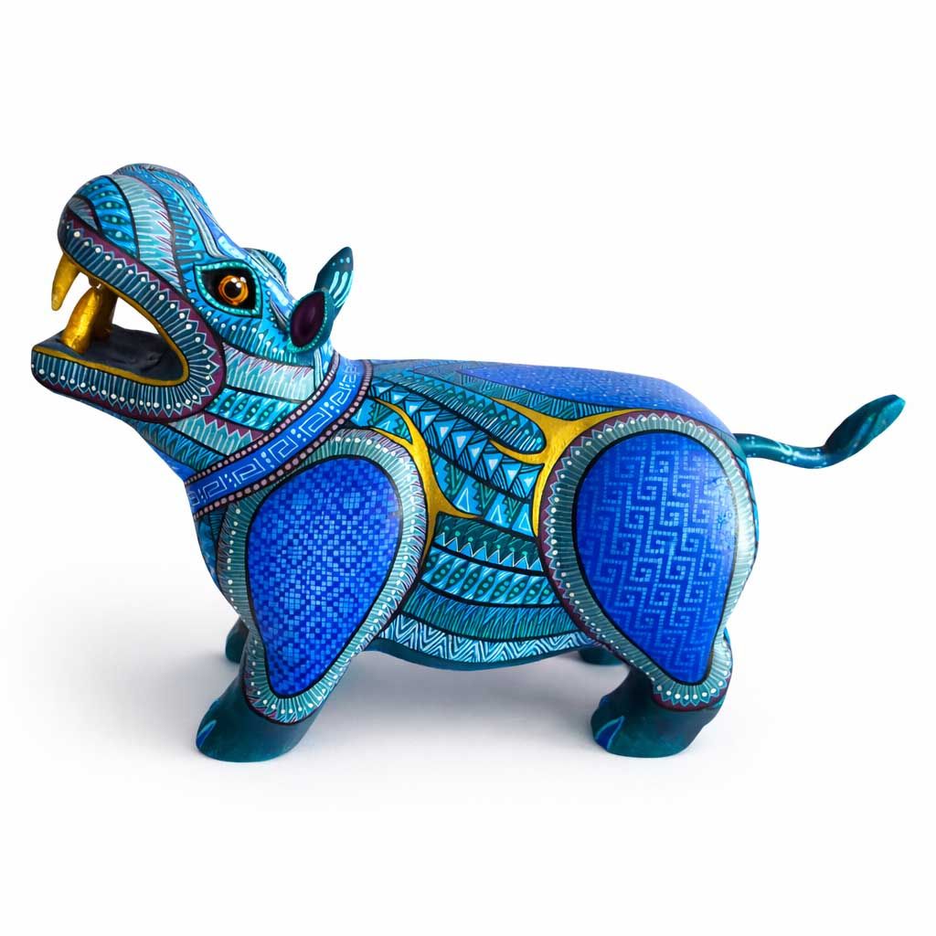 Alebrije Hipopótamo Azul: Guardián de la abundancia y la fuerza interior