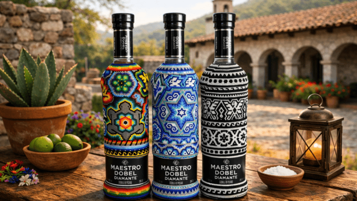 Botellas de Tequila con Arte Huichol