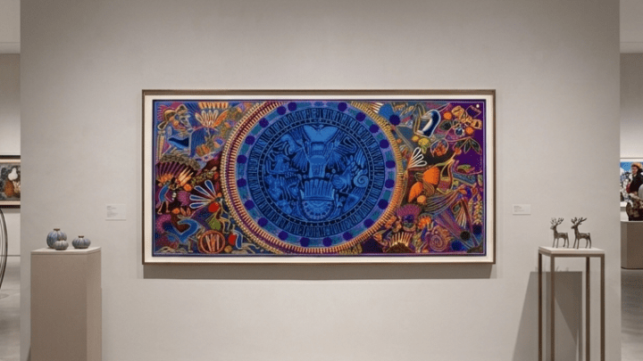 Exposición de Cuadro espectacular de Arte Huichol