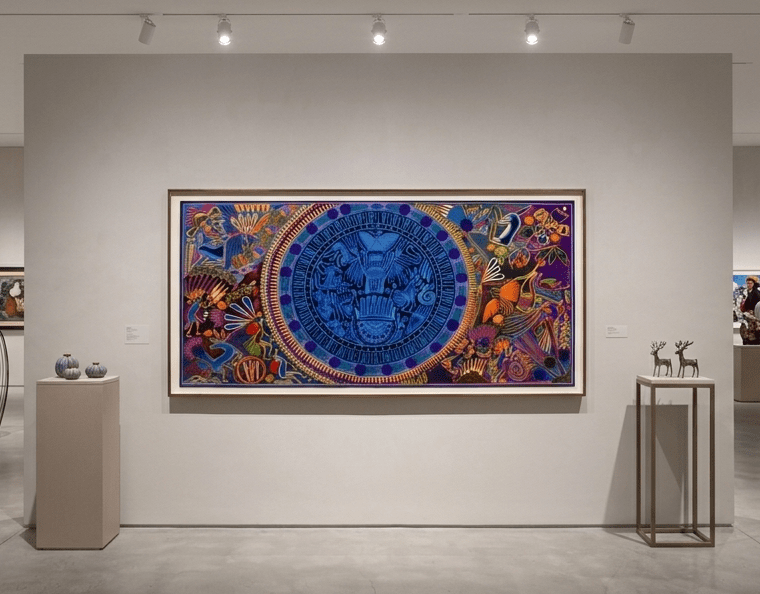 Exposición de Cuadro espectacular de Arte Huichol