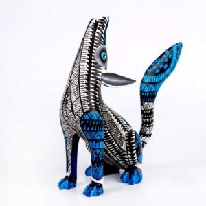 Lobo especial de alebrije, hecho con madera de copal