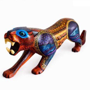 Jaguar Alebrije Artesanal – Escultura Mexicana con Detalle y Color 🐆