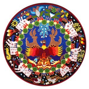 Tabla de estambre de arte huichol