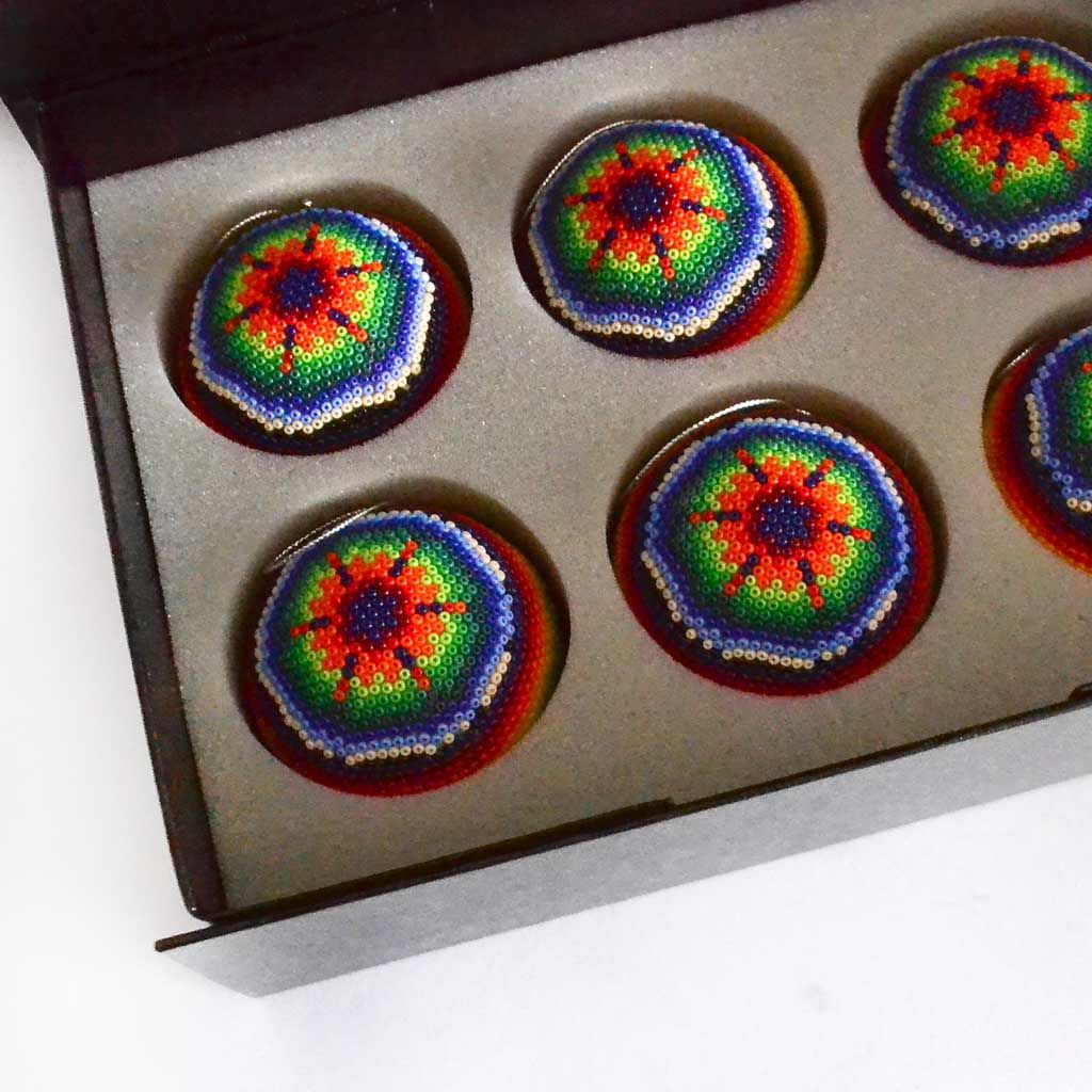 Esferas de Navidad en Arte Huichol - Imagen 3