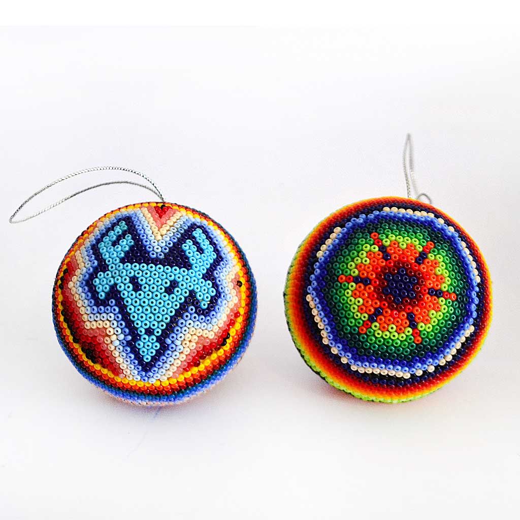 Esferas de Navidad en Arte Huichol - Imagen 5