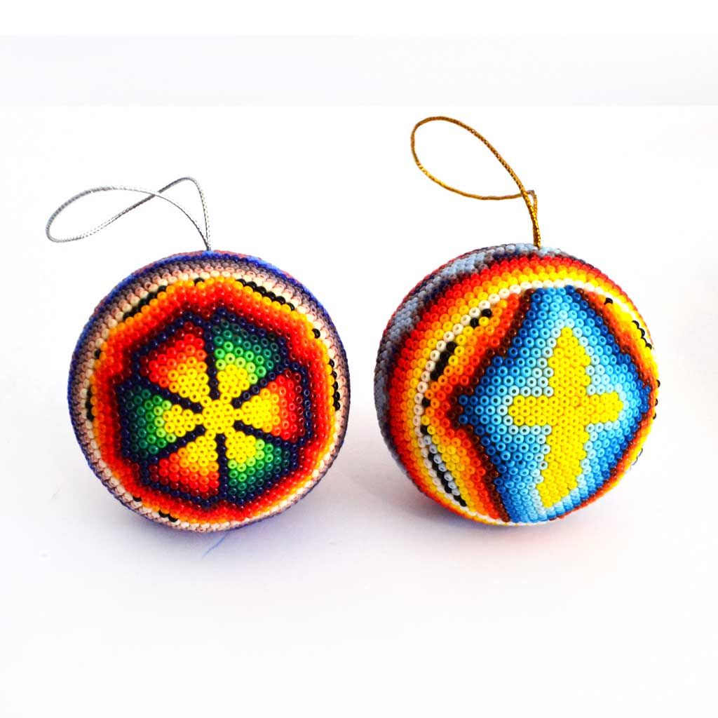 Esferas de Navidad en Arte Huichol - Imagen 4