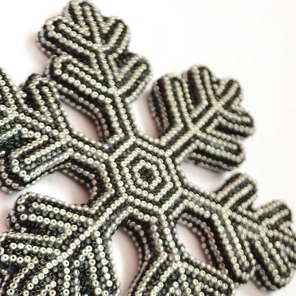 Copo de nieve en arte huichol - NAVIDAD