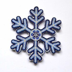 Copo de nieve con arte huichol