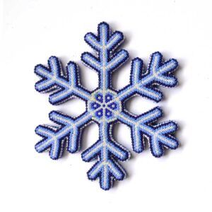 Copo de nieve con arte huichol