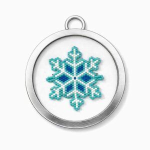 Esfera Huichol de Chaquira Miyuki - Copo de Nieve Artesanal