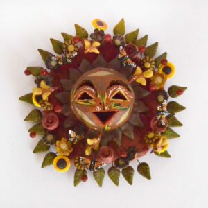 Polychrome Töpferware Sonne
