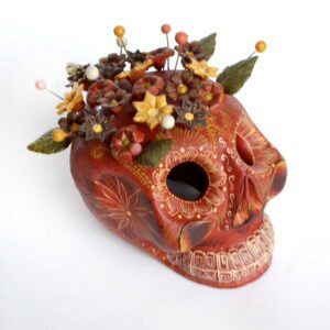 Polychrome Clay Skull